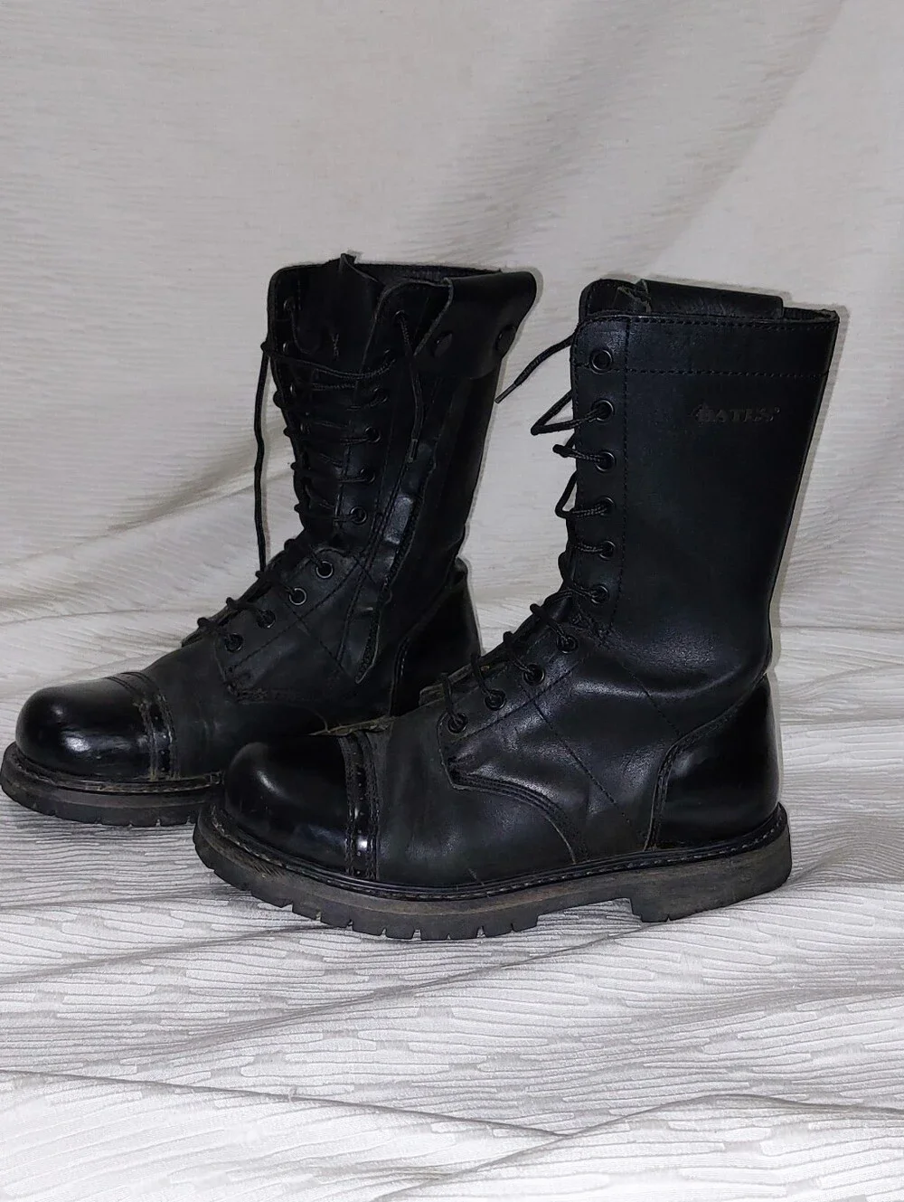 Bates Black Leather Lace-Up Tactical Boots Size 7